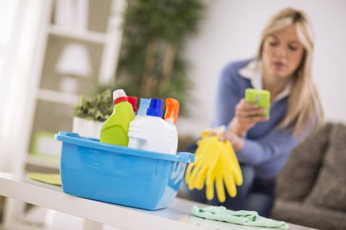 House cleaner working in a modern Paddington apartment