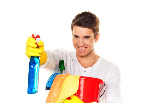 Professional carpet cleaner reviewing a booking checklist